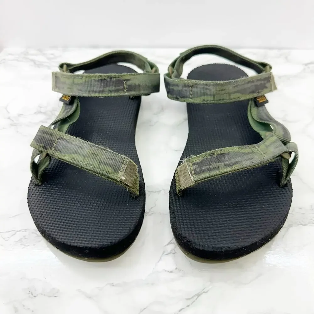 Teva Original Green Universal Tie Dye Quick Dry Sandals Big Kids‎ Size 5